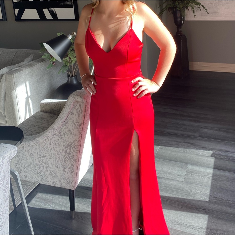 Showpo Red Spaghetti Strap Slip Dress